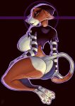  anthro big_breasts big_butt breasts brown_body butt butt_focus domestic_cat epic_games eyelashes eyeshadow felid feline felis female fortnite hi_res looking_at_viewer makeup mammal meow_skulls_(fortnite) nipples paws rear_view rentressy smile solo ulticolored_body 