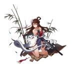  1girl bamboo bare_legs bare_shoulders breasts brown_hair clenched_hand closed_mouth dirt fangdan_runiu flower flower_request full_body girls&#039;_frontline gun hair_flower hair_ornament halloween hand_up holding holding_gun holding_weapon holding_with_tail honeycomb_(pattern) japanese_clothes jewelry js_9_(bamboo_forest_silver_scales)_(girls&#039;_frontline) js_9_(girls&#039;_frontline) js_9_mm kimono kneeling large_breasts long_hair looking_at_viewer mechanical_arms necklace o-ring official_alternate_costume official_art pointy_ears prehensile_tail red_eyes red_shirt see-through see-through_skirt serious shirt simple_background single_mechanical_arm skirt smile snake_tail solo tail third-party_source topknot torn_clothes torn_kimono transparent_background very_long_hair very_long_tail weapon weapon_case white_kimono white_tail wide_sleeves 