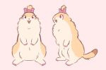  female feral full-length_portrait fur ground_squirrel hi_res labbit1337 mammal model_sheet orange_body orange_fur pink_background pink_bow_tie portrait prairie_dog rodent sciurid simple_background solo tan_body tan_fur 