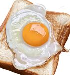  dated food food_focus fried_egg fried_egg_on_toast highres no_humans original shadow signature simple_background still_life tainosuke white_background 
