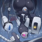 1boy 1girl absurdres artificial_vagina artist_name breasts colored_skin glados heart highres looking_at_viewer penis portal_(series) restrained robot sex_toy solo sorapoi wire 