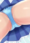  1girl absurdres blue_panties blue_skirt borrowed_character bow bow_panties close-up commentary_request commission crotch crotch_seam faltnep_tsukasa from_below highres lace-trimmed_panties lace_trim original panties partial_commentary pleated_skirt shironagasu_kujira skeb_commission skirt solo underwear upskirt 