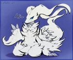  coffeefly dragon english_text generation_5_pokemon gesture hi_res kneeling legendary_pokemon nintendo pokemon pokemon_(species) reshiram simple_background solo text waving 