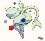  anthro big_breasts big_butt breasts butt female fish hi_res huge_breasts huge_butt hyper hyper_breasts looking_at_viewer looking_back marine non-mammal_breasts nude shark side_boob solo tansau thick_thighs white_body yellow_eyes 