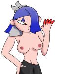  blue_hair breasts cephalopod coleoid decapodiform female female/female hair hi_res human humanoid mammal marine mollusk nintendo red_eyes shiver_(splatoon) solo splatoon splatoon_3 