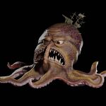  3d_(artwork) ambiguous_gender angry armless boat brown_body cephalopod coleoid digital_media_(artwork) eight-armed_willy eye_patch eyewear facial_scar feral frown hi_res marine mollusk not_furry octopodiform octopus open_frown open_mouth scar sharp_teeth solo stas_legostaev suction_cup teeth tentacles the_marvelous_misadventures_of_flapjack vehicle watercraft 