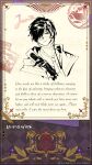  1boy alchemy_stars card character_signature closed_mouth coat copyright eyepatch gloves greyscale_with_colored_background highres holding holding_card holding_letter jeno_(alchemy_stars) letter neck_brace official_art postcard short_hair solo stamp_mark upper_body 