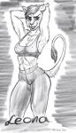  anthro black_and_white bra clothing felid female hi_res leggings legwear leona_(plejman) lion mammal monochrome pantherine plejman pose sketch solo tail tail_tuft tuft underwear 