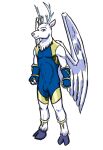  2012 alpha_channel anklet anthro antlers athletic athletic_anthro athletic_male biped blue_clothing blue_fingerless_gloves blue_gloves blue_handwear blue_suit bodysuit bulge clothing deer disney feathered_wings feathers fingerless_gloves fist fur gargoyle gargoyles gloves handwear hi_res hooves horn jewelry male mammal pecs pink_inner_ears pink_nose pose serratus simple_background skinsuit smile solo spandex staghart standing suit teal_eyes thecosmosowl tight_clothing transparent_background white_antlers white_body white_fur white_wings wings 