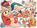  animal_focus apicot_berry artist_name aspear_berry belue_berry berry_(pokemon) bird black_skin bluk_berry cat charmander cheri_berry chimchar closed_eyes coba_berry colored_sclera colored_skin commentary_request cyndaquil fennekin fire fox fuecoco hanabusaoekaki highres leppa_berry litten lum_berry mago_berry magost_berry monkey no_humans nutpea_berry open_mouth oran_berry orange_fur pecha_berry persim_berry pig pinap_berry pokemon pokemon_(creature) rabbit rawst_berry razz_berry scorbunny sitting solid_oval_eyes tail teeth tepig torchic upper_teeth_only upside-down white_background white_fur yellow_sclera 