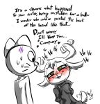  2023 ambiguous_gender anthro antlers blush cartoon_network clothed clothing dialogue digital_media_(artwork) domestic_cat duo english_text felid feline felis gumball_watterson horn mammal penny_fitzgerald simple_background soulcentinel tail tail_motion tailwag text the_amazing_world_of_gumball 