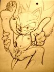  2023 andromorph anthro anus eulipotyphlan genitals gesture hedgehog intersex mammal martyjade23 navel nipples paws pointing pointing_at_viewer pussy sega signature sketch small_tail solo sonic_the_hedgehog sonic_the_hedgehog_(series) super_sonic tail tongue tongue_out traditional_media_(artwork) 