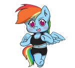  alpha_channel animated anthro bottomwear chibi clothed clothing digital_media_(artwork) equid equine female friendship_is_magic fur hair hasbro hoof_hands hooves low_res mammal mio_honda_step mranthony2 my_little_pony pegasus rainbow_dash_(mlp) short_playtime simple_background solo transparent_background wings 