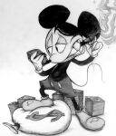  17:20 2022 4_fingers anthro button_(fastener) cigar clothed clothing countershade_face countershading currency_symbol disney dollar_sign fingers footwear gloves graphite_(artwork) greed greyscale half-closed_eyes handwear holding_money holding_object male mammal mickey_mouse money money_bag monochrome mouse mouse_tail murid murine narrowed_eyes open_mouth pencil_(artwork) rodent shoes silentjack simple_background smoke smoking smoking_cigar solo step_pose symbol thin_tail topless traditional_media_(artwork) white_background 