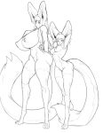  2023 4_toes animal_humanoid atsuko_ceris big_breasts big_ears breast_size_difference breasts canid canid_humanoid canine canine_humanoid daughter_(lore) digitigrade duo feet female fennec_humanoid fox_ears fox_humanoid fox_tail genitals greyscale haruko_ceris hi_res huge_breasts humanoid long_tail looking_at_viewer mammal mammal_humanoid medium_breasts monochrome mother_(lore) mother_and_child_(lore) mother_and_daughter_(lore) nipples nude parent_(lore) parent_and_child_(lore) parent_and_daughter_(lore) pussy simple_background sketch standing tail thevarking toes white_background 