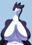  anthro big_breasts blush breasts cetacean dolphin featureless_breasts female haiyan hi_res huge_breasts mammal marine multicolored_body navel oceanic_dolphin open_mouth orbella_(haiyan) orca solo toothed_whale two_tone_body 