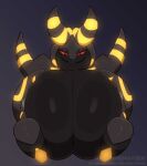  belly big_breasts big_butt breasts butt eeveelution feral fusion generation_2_pokemon generation_5_pokemon glowing hi_res huge_breasts huge_butt hybrid invalid_tag juska nintendo overweight pokemon pokemon_(species) scolipede umbreon 