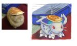  ambiguous_gender dayohiko feral food generation_1_pokemon nidoran nidoran♀ nintendo pancake pokemon pokemon_(species) reference_image solo 