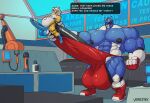  absurd_res anal anal_penetration android anthro balls belly belly_expansion big_balls big_muscles big_penis blue_body bodily_fluids boots bulge clothing dragon erection expansion footwear genitals hi_res holding_arms huge_balls huge_muscles huge_penis hyper hyper_balls hyper_genitalia hyper_muscles hyper_penis long_penis machine male male/male muscular muscular_anthro muscular_male penetration penis robot size_difference speedo sweat swimwear tenting tongue tongue_out underwear veegrowmon voidlesky yellow_body 