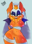 anthro bat breasts dredzkai eyelashes female genitals lipstick makeup mammal pussy rouge_the_bat sega solo sonic_the_hedgehog_(series) thick_thighs wings 