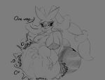  absurd_res anthro anthro_pred anthro_prey belly big_belly big_breasts bite biting_lip blush body_outline breasts digestion digestion_noises face_imprint female female_pred floppy_ears greyscale head_between_breasts hi_res imprint leaning leaning_forward long_ears looking_pleasured lop_ears mega_evolution mega_lopunny monochrome muffled nintendo paw_imprint pawpads pokemon pokemon_(species) razzbian same_size_vore sketch smile talking_to_prey taunting thick_thighs vore wide_hips 
