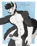  absurd_res andromorph anthro armpit_hair body_hair deimos_wolf erection hi_res intersex male male/male muscular nipples solo 