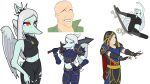  amber_eyes anon_(snoot_game) anthro armor bald blue_body clothed clothing colored cosplay duo elijah_d73877 eyeless fang_(gvh) female goodbye_volcano_high grin hi_res human male mammal meme pterodactylus pterosaur reptile scalie skateboard sketch_page smile snoot_game snout 