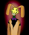  animatronic bow_tie creepy creepy_smile foony fur lagomorph leporid machine male mammal mask pumpkin_rabbit rabbit robot smile solo the_walten_files yellow_body yellow_fur 