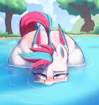  absurd_res big_butt blush butt equid equine female hair hasbro hi_res huge_butt mammal mlp_g5 multicolored_hair my_little_pony pegasus solo thick_thighs two_tone_hair water welost wings zipp_storm_(mlp) 