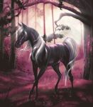  animated arabian_horse equid equine female feral forest horse light mammal melodyofforest plant solo tree 