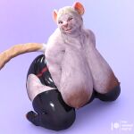  3d_(artwork) anthro areola belly big_breasts blonde_hair breasts clothing daz3d digital_media_(artwork) elderly_female english_text female hair hi_res huge_breasts kneeling leggings legwear looking_at_viewer lowhangingfruit3d mammal marianne_(lhf3d) mature_anthro mature_female mother_(lore) nipples nude obese obese_anthro obese_female old overweight overweight_anthro overweight_female parent_(lore) pinup pose rodent solo text thick_thighs thigh_highs wide_hips 
