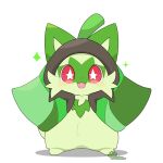  1:1 2023 2d_animation ambiguous_gender animated blush blush_lines clothed clothing cosplay cute_fangs daww facial_markings facial_tuft felid feral frame_by_frame fur generation_9_pokemon green_body green_fur green_markings happy head_markings loop mammal markings mask_(marking) monotone_body monotone_fur neck_tuft nintendo ogerpon open_mouth open_smile pokemon pokemon_(species) pupils red_eyes shaded shadow short_playtime signature simple_shading smile solo sparkles sprigatito star_pupils symbol-shaped_pupils tail tail_motion tailwag teal_mask_ogerpon tontaro tuft unusual_pupils white_pupils 