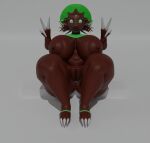  3d_(artwork) anthro anus areola belly big_breasts big_butt breasts butt claws curvy_figure digital_media_(artwork) fan_character female fur generation_4_pokemon genitals gesture hi_res highyenaarts huge_breasts huge_butt huge_thighs humanoid looking_at_viewer nintendo nipples nude open_mouth overweight plump_labia pokemon pokemon_(species) presenting puffy_anus puffy_areola pussy simple_background smile solo solo_focus spreading thick_thighs v_sign weavile wide_hips 
