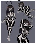  1girl absurdres exposed hi_res highres long_hair original selene_(the_skeleton) simple_background skeleton_girl solo toxphobia transparent transparent_body 