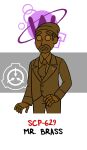  2022 5_fingers android artist_name beanie beard black_text brass brown_beanie brown_beard brown_body brown_clothing brown_eyebrows brown_eyes brown_hair brown_necktie brown_suit button_(fastener) character_name clothed clothed_humanoid clothed_male clothing colored digital_drawing_(artwork) digital_media_(artwork) empty_eyes english_text eyebrows facial_hair fingers hair hat headgear headwear hi_res humanoid logo machine male metal necktie purple_text red_text robot scp-629 scp_foundation signature simple_background solo suit text top_hat white_background zal-cryptid 