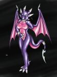  activision anthro audie-gryph blue_eyes bodily_fluids bound clothing cynder dragon encasement female hi_res human looking_at_viewer mammal mascot_costume rubber rubber_clothing rubber_suit simple_background solo spyro_the_dragon sweat 