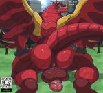  anthro anus back_muscles bakugan balls big_butt big_muscles big_penis bikini_thong bubble_butt bulge butt claws clothing crouching digital_media_(artwork) drago_(bakugan) dragon erection genitals hands_on_legs hi_res horn licking male masterelrest membrane_(anatomy) membranous_wings muscular muscular_anthro muscular_male muscular_thighs nude penis presenting presenting_anus presenting_hindquarters raised_tail scales scalie sega sega_toys smile smiling_at_viewer smirk smirking_at_viewer solo swimwear tail thick_thighs tongue tongue_out western_dragon wide_hips wings 