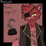  1:1 2022 adult_(lore) alcoholic animatronic brown_clothing canid canine clothing ear_piercing eye_patch eyewear five_nights_at_freddy&#039;s fox foxy_(fnaf) fur gold_(metal) gold_tooth hook hook_hand inner_ear_fluff machine male mammal model_sheet pegacousin piercing pirate_outfit red_body red_fur robot scottgames smile smirk solo stratches_on_belly tuft watermark yellow_eyes 