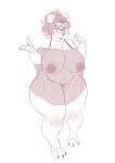  anthro bear belly big_breasts bite biting_lip blush breasts chubby_anthro chubby_female clothing curvy_figure erect_nipples eyewear featureless_crotch female glasses hair hi_res lingerie mammal mature_anthro mature_female mind_n9 monochrome navel negligee nipples round_glasses short_hair slightly_chubby solo thick_thighs voluptuous wide_hips 