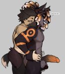  anthro asyr_(notravi) balls black_body black_fur canid canine canis dialogue dreadlocks duo erection esahma_(character) fur fur_markings genitals hi_res humanoid_genitalia humanoid_penis jackal male male/male mammal markings notravi penis sex side_view simple_background smile speech_bubble standing tail thigh_sex vein veiny_penis 