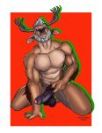  age_difference anthro antlers balls barazoku big_penis buck_(disambiguation) daddy_kink deer foreskin genitals grey_hair hair heavy_balls hi_res horn male mammal muscular nude older_male pectoral_bulge penis pinup pose pubes saggy_balls solo uncircumcised_penis 