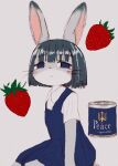  2022 anthro clothed clothing female food fruit hi_res jogasakiya kemono lagomorph leporid mammal plant rabbit solo strawberry 