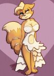  after_transformation anthro breasts canid canine clothing dress female fox fox_mccloud gender_transformation hi_res mammal nintendo nipple_outline respecies star_fox transformation 