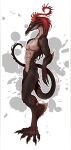  anthro barefoot claws dragon feet hi_res horn kredri looking_at_viewer male nude paws pose scalie simple_background solo tail toe_claws toes 