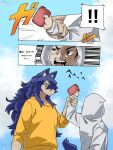  absurd_res anthro canid canine canis caught clothed clothing comic dialogue digital_media_(artwork) duo english_text female fur hair hi_res human male mammal pages purple_hair purple_tail rekidesu series speech_bubble tail text thief tsukiko_(rekidesu) wallet were werecanid werecanine werewolf wolf 