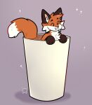  ambiguous_gender anthro beverage brown_ears brown_paws canid canine coffee coffee_cup container cup fleurfurr fox fur hi_res mammal orange_body orange_fur orange_tail solo sparkles tail white_body white_fur white_tail_tip 