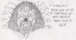  2023 angry baby_talk bared_teeth bloodshot_eyes bodily_fluids dialogue drooling english_text eye_scar eyebrows facial_scar federalchemical1728 feral fluffalo_(fluffy_pony) fluffy_pony fluffy_pony_(species) foaming_at_mouth fur graphite_(artwork) greyscale handwritten_text looking_at_viewer male mammal monochrome notched_ear pencil_(artwork) quills saliva scar sharp_teeth simple_background sketch snout snout_scar solo teeth text thick_eyebrows threat threatening traditional_media_(artwork) vein white_background xeno_(federalchemical1728) 