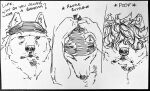  anthro bandanna canid canine canis hair hi_res kerchief lupesilverwind male mammal paper pen solo sound_effects wolf 