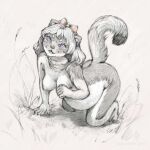  2023 absurd_res anthro belly big_belly blush breasts colored_sketch digital_media_(artwork) female fur hair hi_res looking_at_viewer lumi_(paledrake) mammal mustelid musteline nikkimory nipples nude open_mouth paledrake pregnant pregnant_female simple_background sketch smile solo stoat true_musteline weasel white_background white_body white_fur 