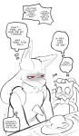  ambiguous_gender anthro blush bodily_fluids colorless crying duo eeveelution emanata english_text feral food generation_4_pokemon generation_6_pokemon half-closed_eyes hi_res line_art luca_(sincastermon) lucario male_(lore) narrowed_eyes nintendo pokemon pokemon_(species) red_eyes shaking silfy_(sincastermon) sincastermon sitting sweat sweatdrop sylveon tears text thought_bubble trembling 